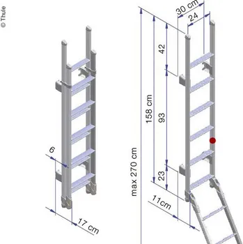 Žebřík Skládací žebřík deluxe 11 stupňů