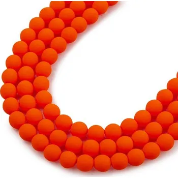 Dětské navlékací korálky Estrela České mačkané korálky Estrela NEON 4 mm oranžové