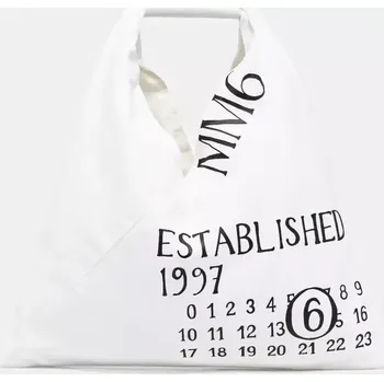 Bavlněná kabelka MM6 Maison Margiela bílá barva, SB6WD0013 SB6WD0013.P7260 00X, vel. ONE SIZE