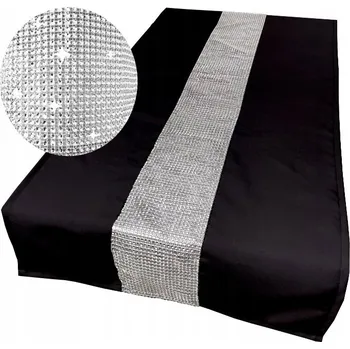 ubrus Běhoun bílý, černý, odstíny modré, odstíny růžové, odstíny šedé, odstíny zelené, stříbrný 180 x 40 cm