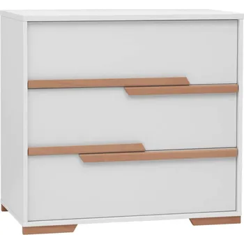 Komoda Komoda Snap - Pinio Bílá / Přírodní Bukové Dřevo 98.5x93 cm