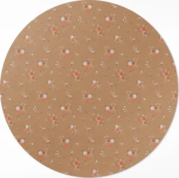 Obraz Kulatý Koberec Vinyl PVC průměr 50 cm Drobná luční kvítka styl boho vintage