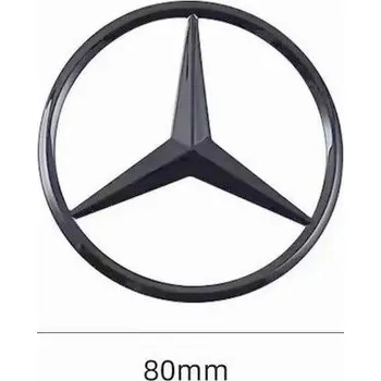 Znak automobilu Mercedes emblém na zadní kapotu černý matt 80mm