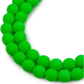 Dětské navlékací korálky Estrela České mačkané korálky Estrela NEON 8 mm zelené