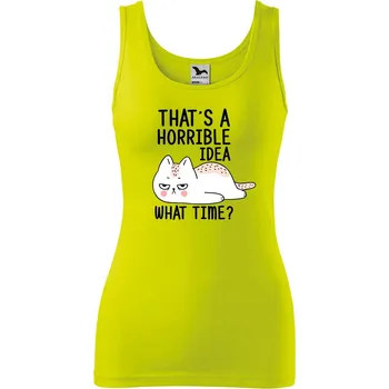 Dámské tílko s potiskem What time Velikost: S, Barva: Limetková