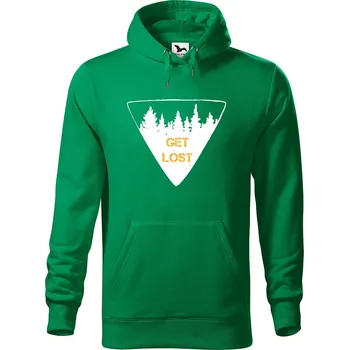 Pánská mikina Pánská mikina s potiskem Get lost Velikost (muž): S, Vyberte barvu: Středně zelená