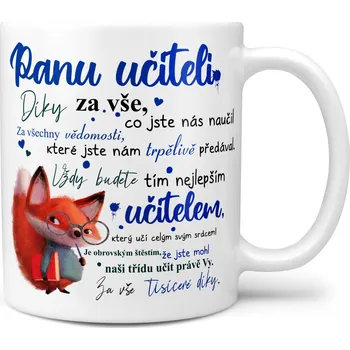 Hrnek 330 ml - Panu učiteli - liška