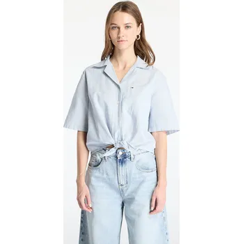 Pánská košile Košile Tommy Jeans Crop Linen Shortsleeve Shirt Blue L