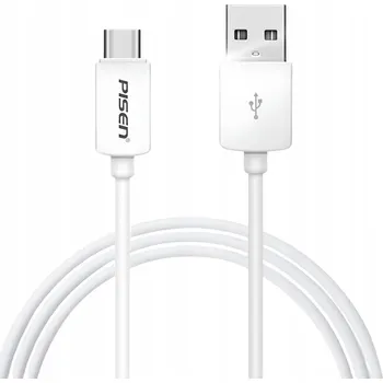 Datový kabel Kabel Pisen USB - USB typ C 1,5 m bílý