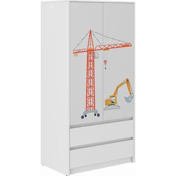 Dětská skříň Dětská šatní skříň s motivem nákladních aut 180x55x90 cm