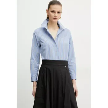 Pánská košile Bavlněná košile Patou modrá barva, relaxed, s klasickým límcem, BL0390190 55X, vel. 36