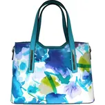 MaxFly Kožená dámská kabelka 51361-D32 tyrkysová + bílá