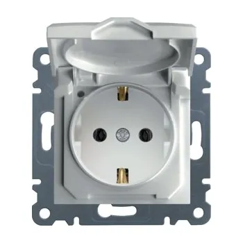 Elektrická zásuvka HAGER Zásuvka Lumina WL1150 s víčkem bílá lesk WL1150