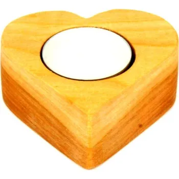 Svícen Moravité dřevěný svícen dubové srdce