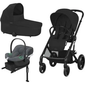 Kočárek Cybex Výhodný set Balios + Lůžko + Autosedačka se základnou Grey - Moon Black