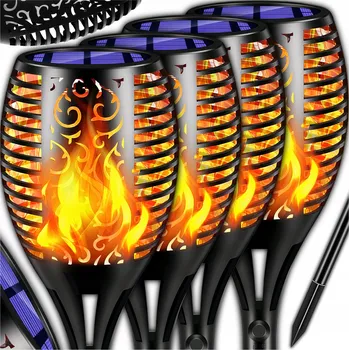 Venkovní osvětlení SOLÁRNÍ ZAHRADNÍ LAMPA LED POCHODEŇ PLAMEN EFEKT OHNĚ SOLÁRNÍ SVĚTLA 4 KUSY