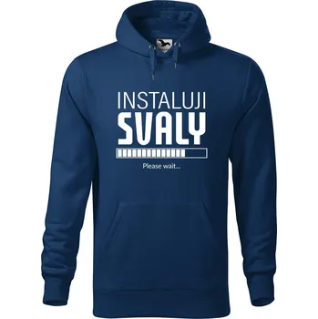 Pánská mikina Pánská mikina s potiskem Instaluji svaly Velikost (muž): 3XL, Vyberte barvu: Středně zelená