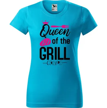 Dámské tričko Dámské tričko s potiskem Queen of the grill Barva trička: Tyrkysová - 44, Velikost: 2XL