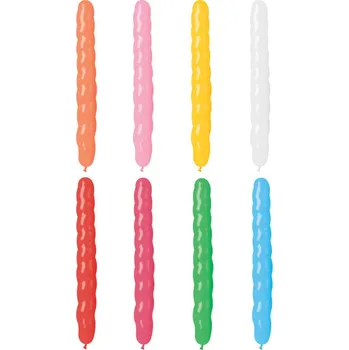 Balónek GEMAR Balónek party dlouhý spirála pastelové barvy 8/25cm housenka 8 barev AS1