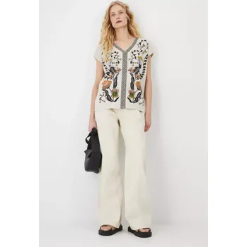 Dámské tričko Bavlněné tričko Medicine dámské, béžová barva RS25.TSD612 02X, vel. XS