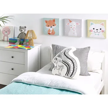 Polštář Černobílý dětský polštář s náplní veverka Beliani