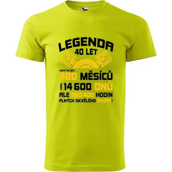 Pánské oblečení Pánské tričko s potiskem Není to jen 40 let Velikost: 2XL, Barva trička: Limetková