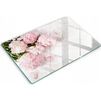 Obraz Dekorativní skleněná deska na krájení XXL 80x52 cm - Jemné růže a květy