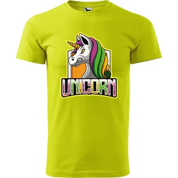 Pánské oblečení Pánské tričko Naštvaný jednorožec Velikost: M, Barva trička: Limetková