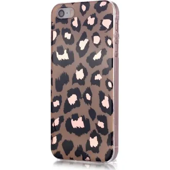 Pouzdro na mobilní telefon Kryt z měkkého plastu s leopardím vzorem pro iPhone 5 / 5s / SE (2016) - hnědý