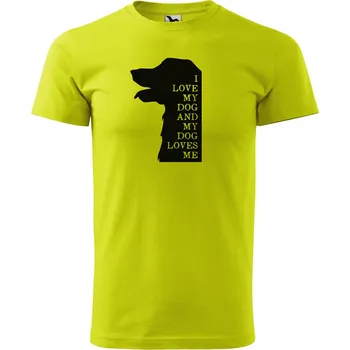 Pánské oblečení Pánské tričko s potiskem I love my dog Velikost: L, Barva trička: Limetková