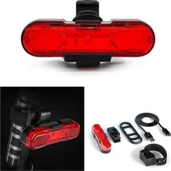 Svítilna Svítilna na kolo 4 režimy USB otočná, červená motoLEDy 1225