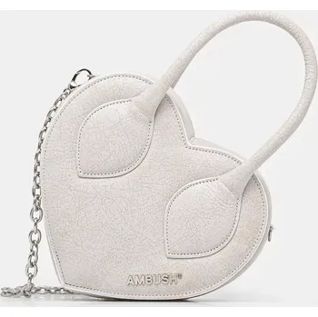 Kabelka AMBUSH Crackle Heart Top Handle Bag šedá barva, BWNP028F24LEA0010100 09X, vel. ONE SIZE
