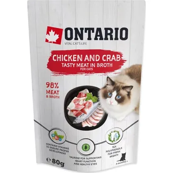 Volný čas Ontario Cat Chicken and Crab in Broth 80 g 15x80g