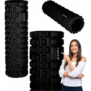 Pěnový válec Masážní válec s výstupky HMS 45 cm x 14 cm černý