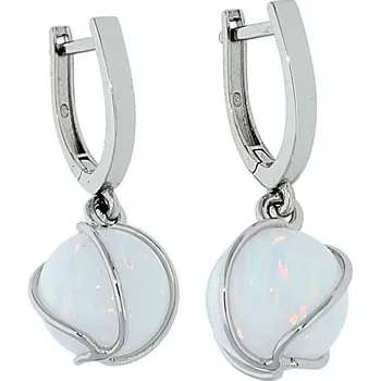 Náušnice Goldstore Stříbrné náušnice s bílými opály Varianta: stříbrné náušnice