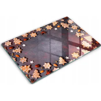 Obraz Dekorativní skleněná deska na krájení XXL 80x52 cm - Vánoční perníčky