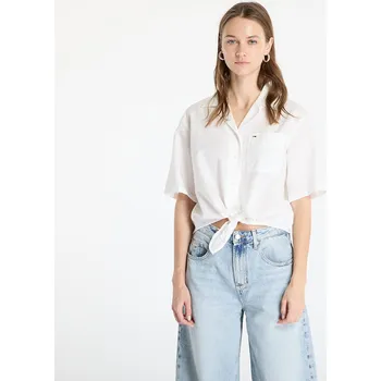 Pánská košile Košile Tommy Jeans Crop Linen Shortsleeve Shirt White S