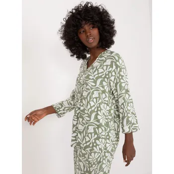 Dámská košile Halenka D73771M11174A khaki barva M