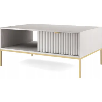 Konferenční stolek Konferenční stolek Vellore 104x68 cm šedý se zlatým rámem