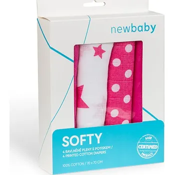 Plena Bellatex Bavlněné pleny s potiskem 4ks Bílá,Růžová