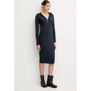 Dámské šaty Bavlněné šaty G-Star tmavomodrá barva, midi, D26083-D958 D26083.D958 59X, vel. M