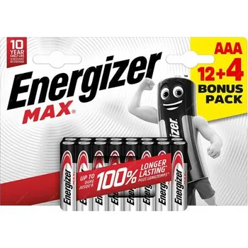 Článková baterie Energizer LR03/16 Max AAA 12+4 zdarma EU021