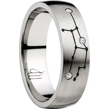 Prsten SWEPOL Titanový prsten ZODIAC, znamení panna - velikost 51 - ZOD-C06-51