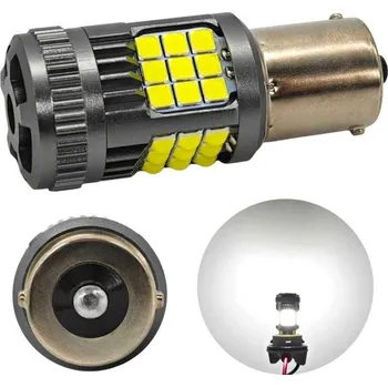 Autožárovka LED žárovka P21W BA15S 12V-24V bez poruchy 2600lm bílá motoLEDy 1345