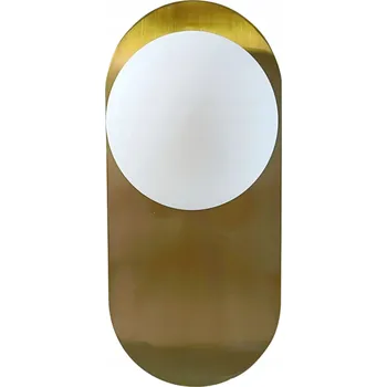 Nástěnné svítidlo Nástěnná LAMPA moderní KINKIET SKLENĚNÝ KOULE MLÉČNÁ Glamour GOLD G9