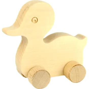 Moravité dřevěná hračky kačenka s kolečky
