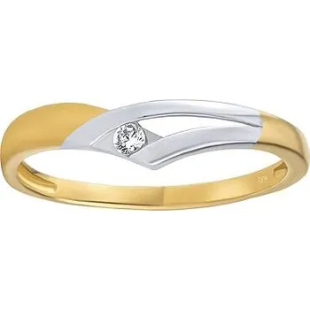 Prsten Snubní zlatý prsten Monica s Brilliance Zirconia ze žlutého a bílého 14kt zlata velikost obvod 59 mm FNNNP117RGYW-obvod 59 mm