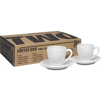 Könitz porcelán, Německo KP - Porcelánové šálky s podšálky Coffee bar TWO 2 ks - 80 ml