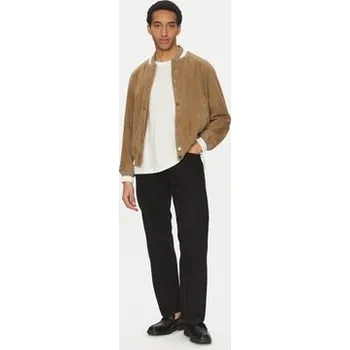 Pánská casual bunda HUGO Kožená bunda Ledam 50534326 Béžová Relaxed Fit XL