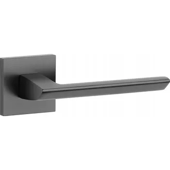 Dveřní kování Klika Oga s rozetou čtverec, černá matná, Slim STILE